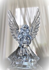 crystal angel glass angel figurine