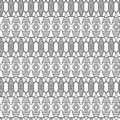 Geometric vector pattern with triangular elements. Seamless abstract ornament for wallpapers and backgrounds. Black and white colors.
