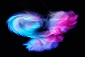 Obraz premium Bright colored abstract glowing pattern on a black background