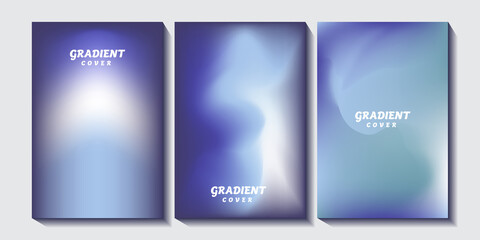 set of Creative concept vector multicolored blurred background. Gradient background with color transitions. Smooth and blurry colorful gradient mesh background. for landing page, book illustration