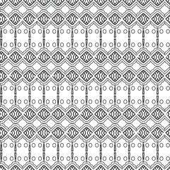 Geometric vector pattern with triangular elements. Seamless abstract ornament for wallpapers and backgrounds. Black and white colors.
