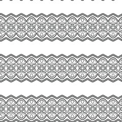 Geometric vector pattern with triangular elements. Seamless abstract ornament for wallpapers and backgrounds. Black and white colors.
