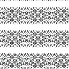 Geometric vector pattern with triangular elements. Seamless abstract ornament for wallpapers and backgrounds. Black and white colors.
