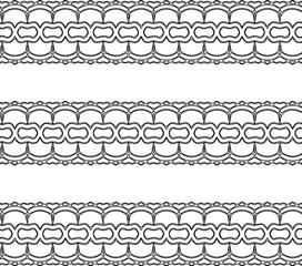 Geometric vector pattern with triangular elements. Seamless abstract ornament for wallpapers and backgrounds. Black and white colors.
