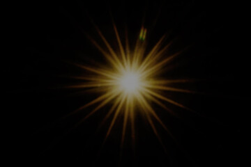 Fototapeta premium Abstract lens flare, lighting effect elements, solar energy, sun light on black background