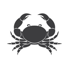 Crab silhouette in line art style. Crab vector illustration on white. Perfectly for fishing shops logo.