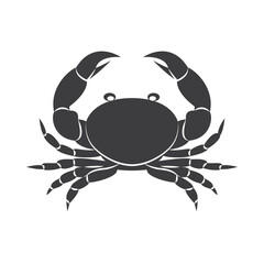 Crab silhouette in line art style. Crab vector illustration on white. Perfectly for fishing shops logo.