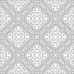 Geometric vector pattern with triangular elements. Seamless abstract ornament for wallpapers and backgrounds. Black and white colors.
