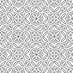 Geometric vector pattern with triangular elements. Seamless abstract ornament for wallpapers and backgrounds. Black and white colors.
