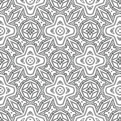 Geometric vector pattern with triangular elements. Seamless abstract ornament for wallpapers and backgrounds. Black and white colors.
