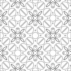 Geometric vector pattern with triangular elements. Seamless abstract ornament for wallpapers and backgrounds. Black and white colors.
