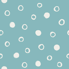 Polka dot seamless vector pattern. Trendy color pattern for wallpaper, textile and prints. Contemporary abstract vector illustration. Modern vector backdrop with ink circles in grunge style