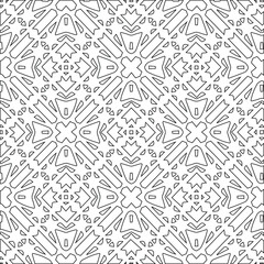 Geometric vector pattern with triangular elements. Seamless abstract ornament for wallpapers and backgrounds. Black and white colors.
