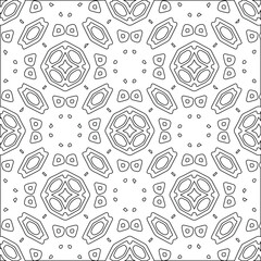 Geometric vector pattern with triangular elements. Seamless abstract ornament for wallpapers and backgrounds. Black and white colors.
