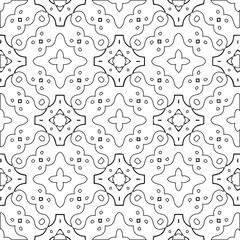 Geometric vector pattern with triangular elements. Seamless abstract ornament for wallpapers and backgrounds. Black and white colors.
