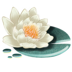  Blooming spring floral card. Lotus flowers. Meditation time. Yoga.