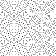 Geometric vector pattern with triangular elements. Seamless abstract ornament for wallpapers and backgrounds. Black and white colors.
