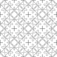 Geometric vector pattern with triangular elements. Seamless abstract ornament for wallpapers and backgrounds. Black and white colors.
