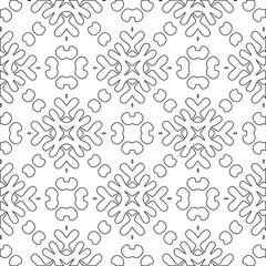 Geometric vector pattern with triangular elements. Seamless abstract ornament for wallpapers and backgrounds. Black and white colors.
