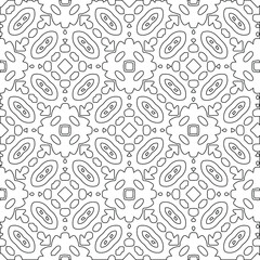 Geometric vector pattern with triangular elements. Seamless abstract ornament for wallpapers and backgrounds. Black and white colors.
