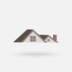 Vector house roofs icon, isolated logo for company.  Simple modern icon design illustration.