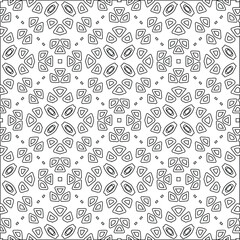 Geometric vector pattern with triangular elements. Seamless abstract ornament for wallpapers and backgrounds. Black and white colors.
