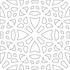Geometric vector pattern with triangular elements. Seamless abstract ornament for wallpapers and backgrounds. Black and white colors.
