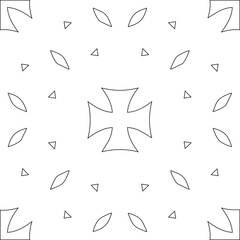 Geometric vector pattern with triangular elements. Seamless abstract ornament for wallpapers and backgrounds. Black and white colors.
