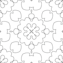 Geometric vector pattern with triangular elements. Seamless abstract ornament for wallpapers and backgrounds. Black and white colors.
