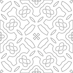 Geometric vector pattern with triangular elements. Seamless abstract ornament for wallpapers and backgrounds. Black and white colors.
