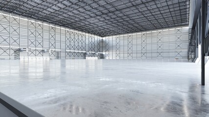 Airplane Hangar Hall Interior 3b