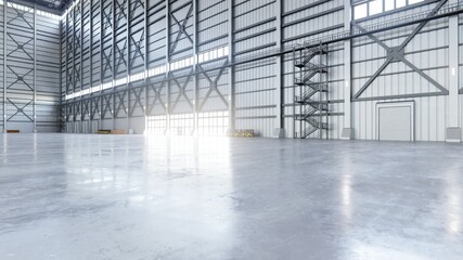 Airplane Hangar Hall Interior 3b