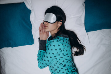 Woman sleeping at night