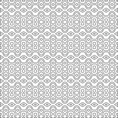 Geometric vector pattern with triangular elements. Seamless abstract ornament for wallpapers and backgrounds. Black and white colors.
