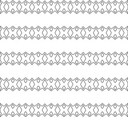 Geometric vector pattern with triangular elements. Seamless abstract ornament for wallpapers and backgrounds. Black and white colors.
