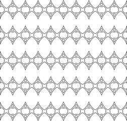 Geometric vector pattern with triangular elements. Seamless abstract ornament for wallpapers and backgrounds. Black and white colors.
