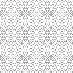 Geometric vector pattern with triangular elements. Seamless abstract ornament for wallpapers and backgrounds. Black and white colors.
