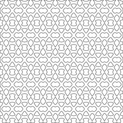 Geometric vector pattern with triangular elements. Seamless abstract ornament for wallpapers and backgrounds. Black and white colors.
