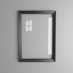 Photo Frames isolated on white, realistic square black frames mockup.3d illustration.