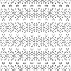Geometric vector pattern with triangular elements. Seamless abstract ornament for wallpapers and backgrounds. Black and white colors.

