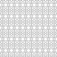 Geometric vector pattern with triangular elements. Seamless abstract ornament for wallpapers and backgrounds. Black and white colors.

