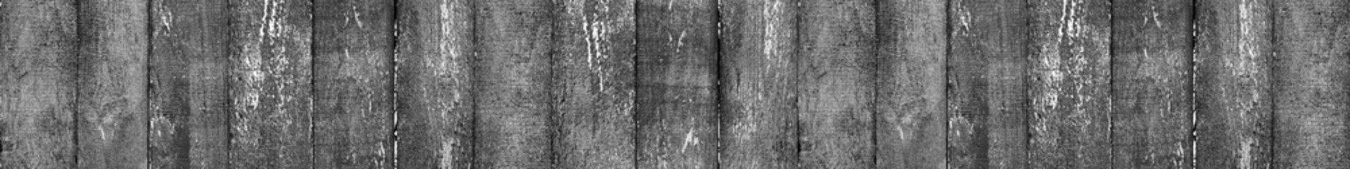 Black White Messy Wood Fence Texture Material. Grey Barn Wood Textured Board. Vintage Worn Slats Banner.