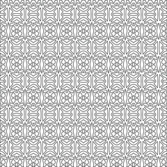 Geometric vector pattern with triangular elements. Seamless abstract ornament for wallpapers and backgrounds. Black and white colors.
