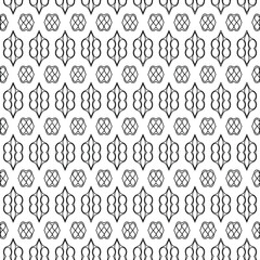 Geometric vector pattern with triangular elements. Seamless abstract ornament for wallpapers and backgrounds. Black and white colors.
