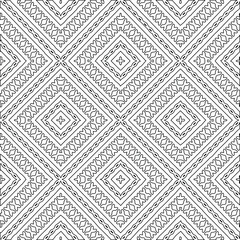 Geometric vector pattern with triangular elements. Seamless abstract ornament for wallpapers and backgrounds. Black and white colors.
