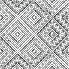 Geometric vector pattern with triangular elements. Seamless abstract ornament for wallpapers and backgrounds. Black and white colors.
