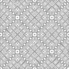 Geometric vector pattern with triangular elements. Seamless abstract ornament for wallpapers and backgrounds. Black and white colors.

