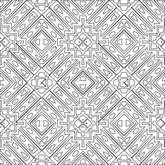 Geometric vector pattern with triangular elements. Seamless abstract ornament for wallpapers and backgrounds. Black and white colors.
