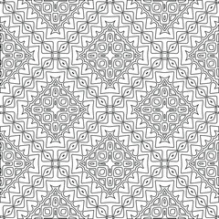 Geometric vector pattern with triangular elements. Seamless abstract ornament for wallpapers and backgrounds. Black and white colors.
