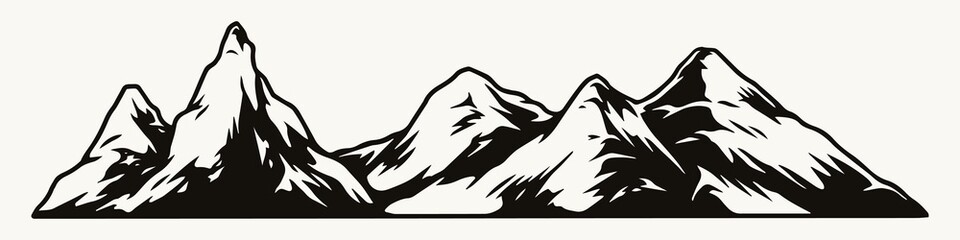 Vintage mountain range template